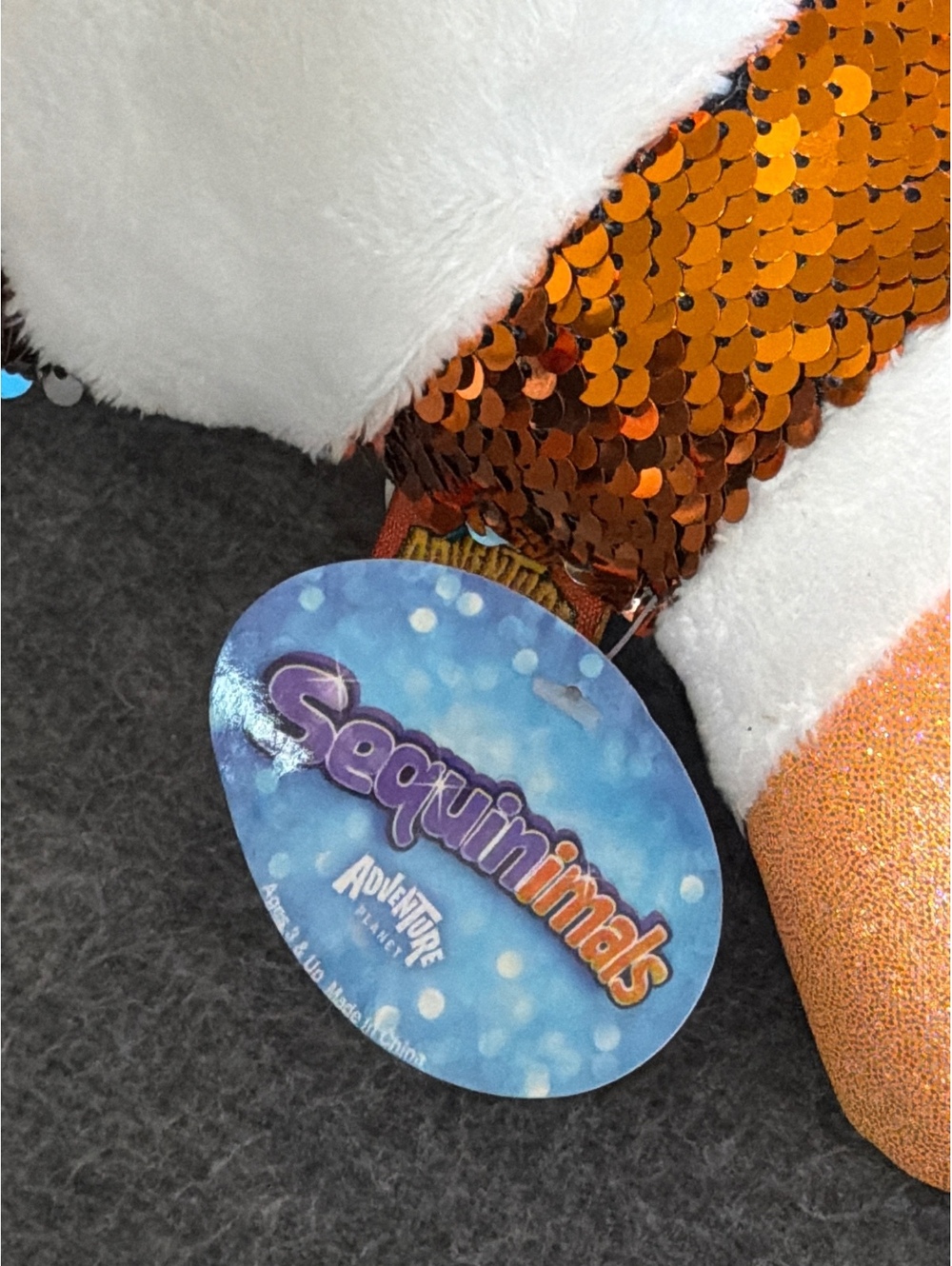 Adventure Planet Sequinimals Clownfish Plush Toy Tag Attached - Picture 2 of 6